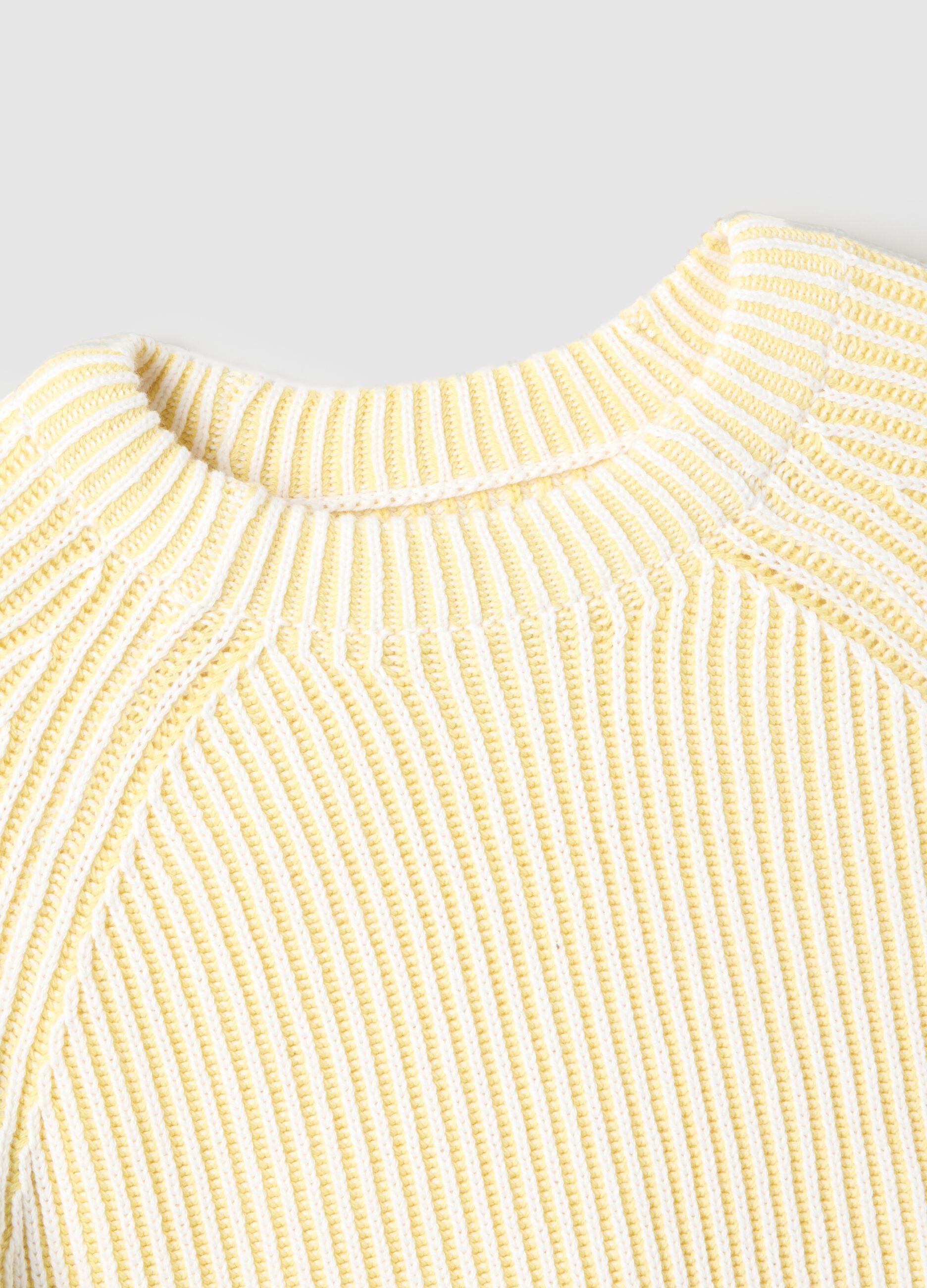 Pullover in puro cotone a righe multicolor regular fit