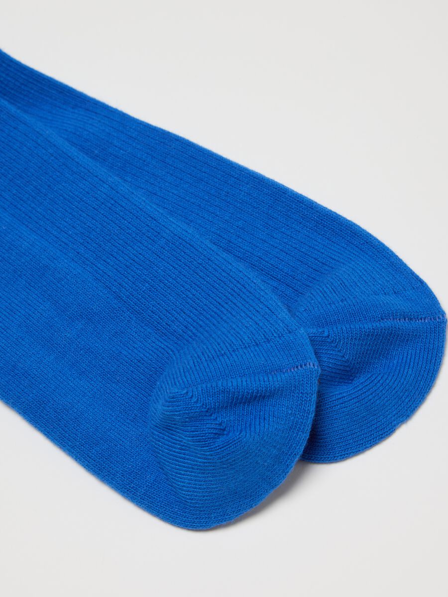Blue midi cotton blend socks_2