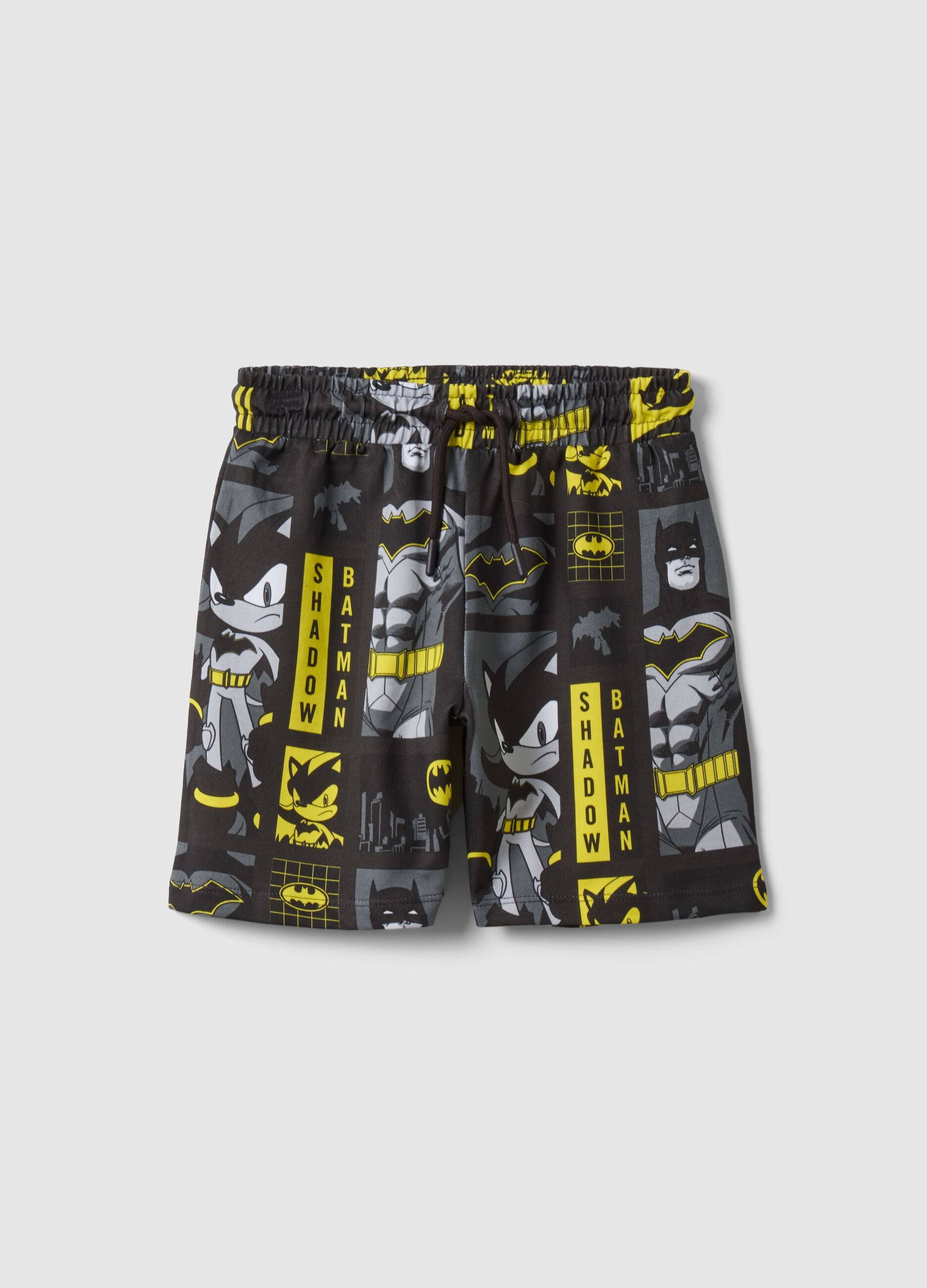 Boys&rsquo; multicolour 100% cotton oversized shorts with Sonic