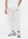 Beige jogger trousers in cotton and polyester blend_1