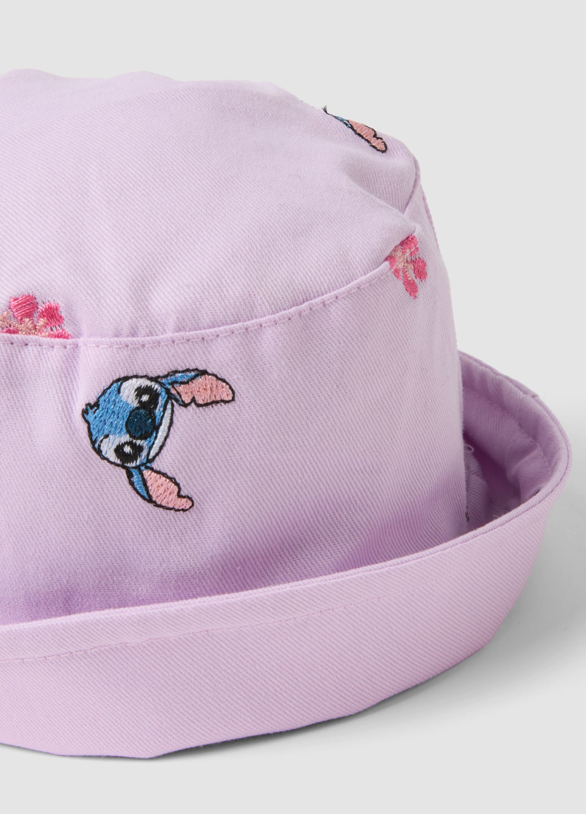 Purple pure cotton girls&rsquo; hat with Stitch
