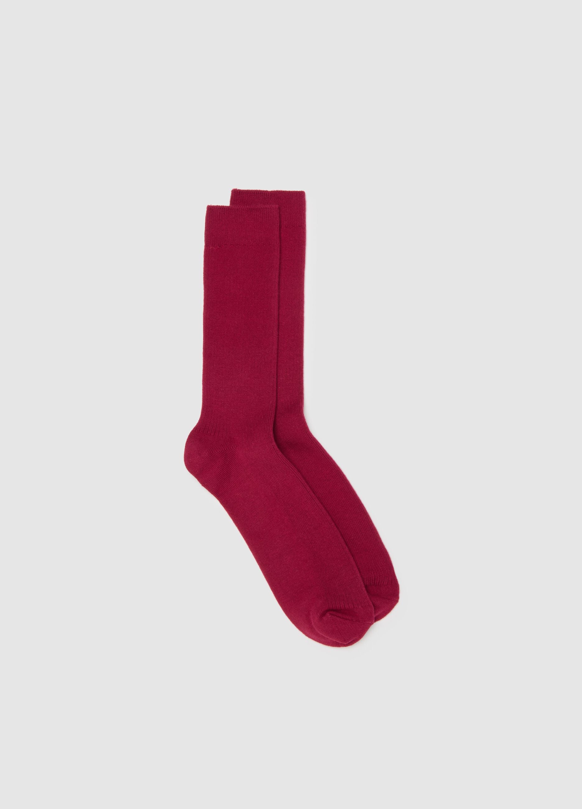 Red midi socks in cotton blend