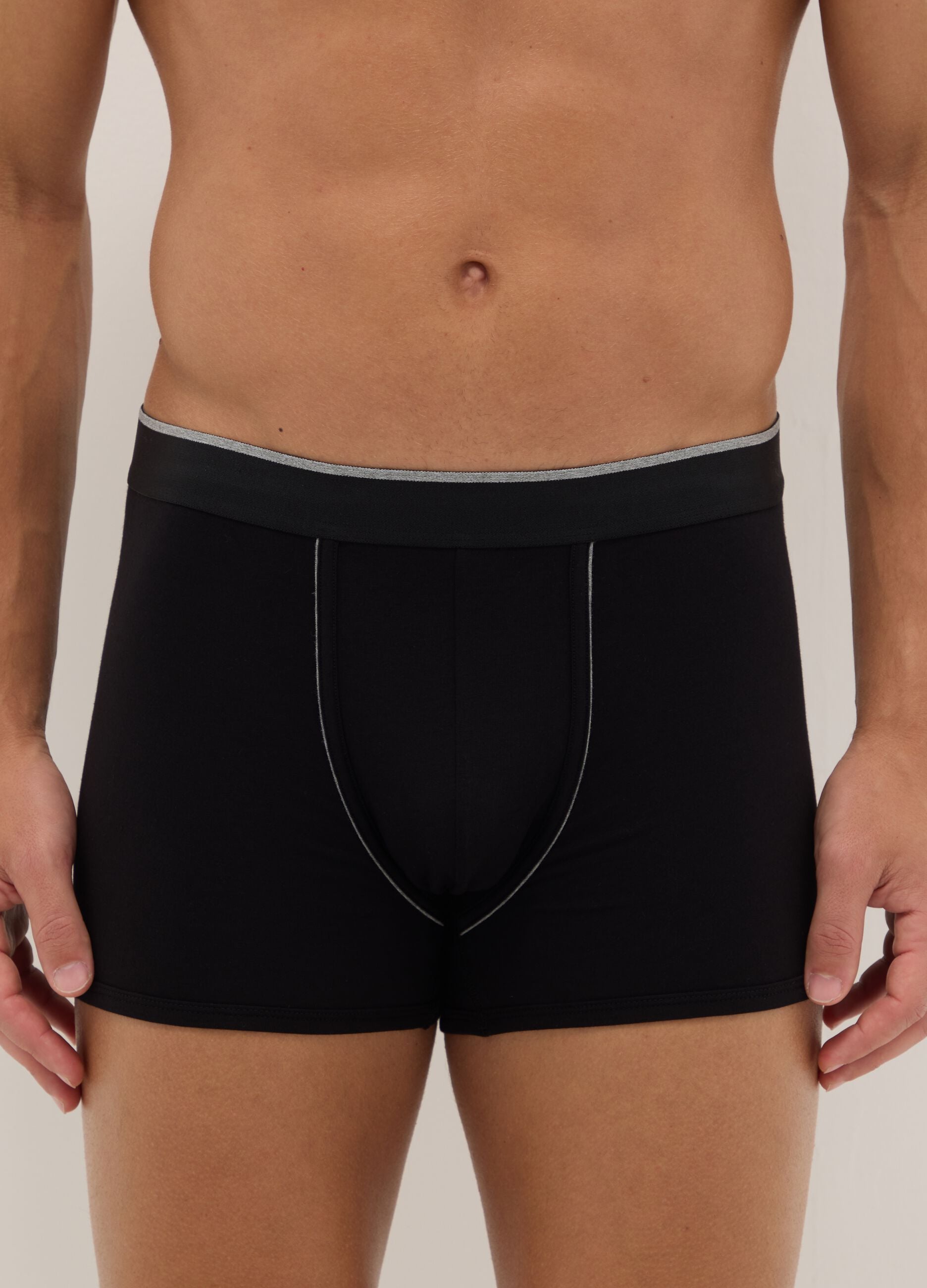 Twin pack regular fit black stretch cotton boxers