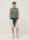 Green crew-neck pure cotton vest, relaxed fit_1