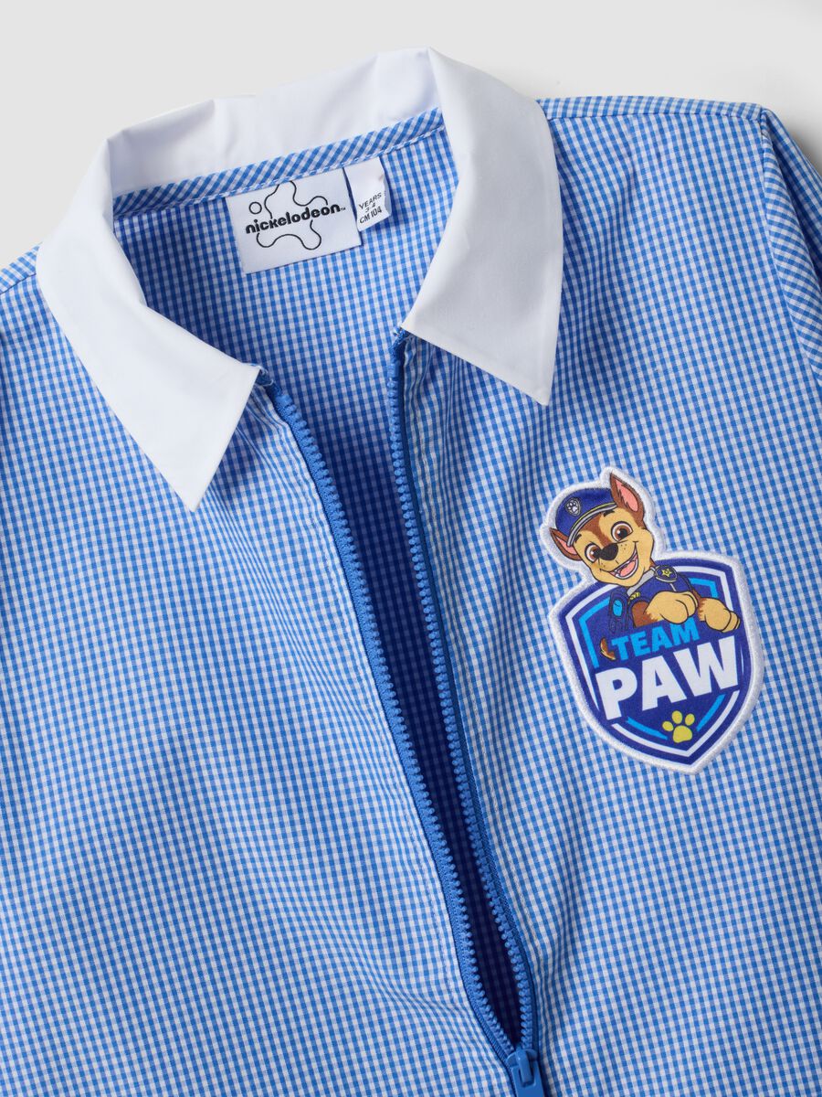 Blue gingham Paw Patrol embroidered nursery apron_3