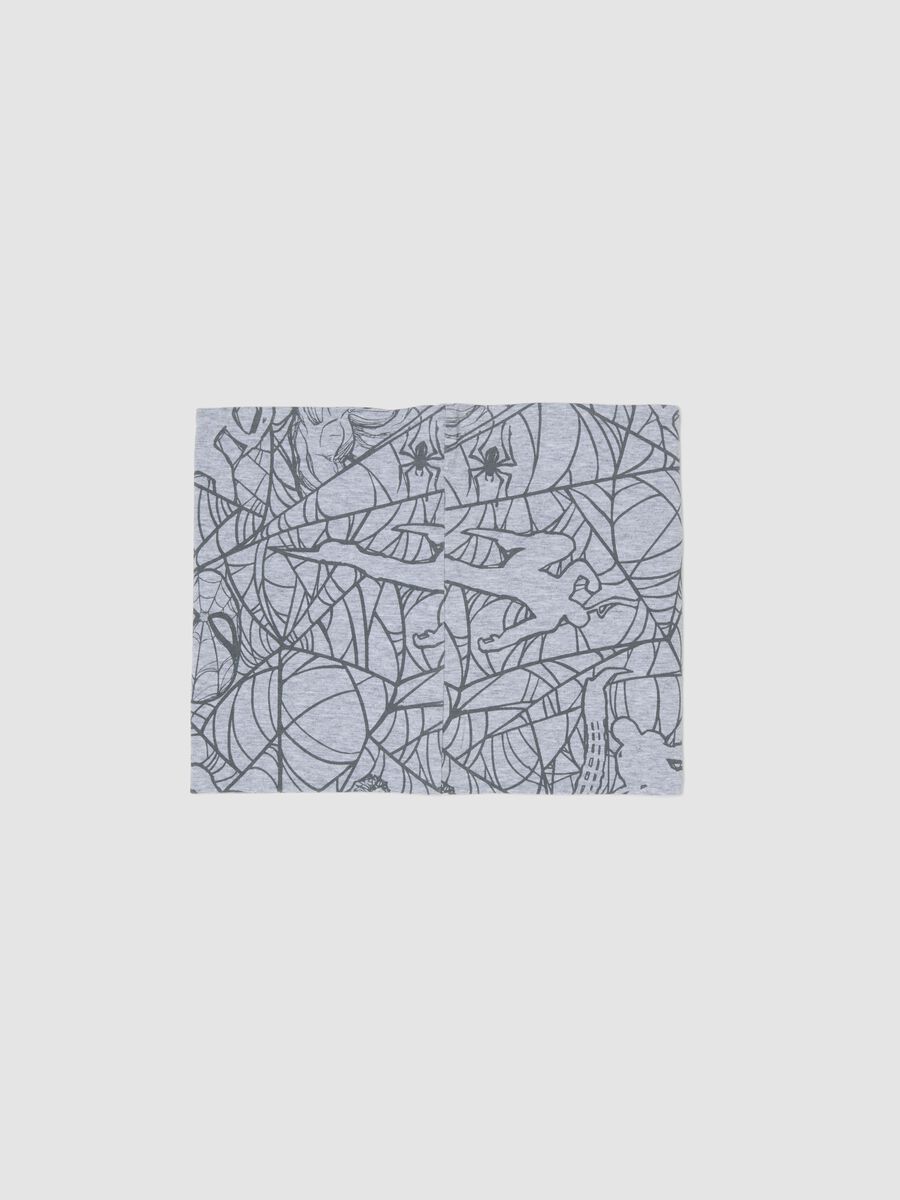 Grey stretch cotton scarf with Spider-Man print for boys_1