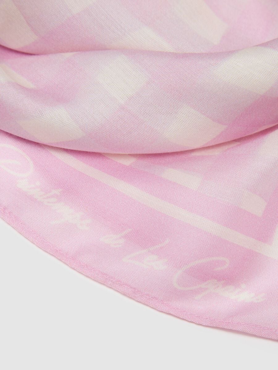 Multicoloured Checked Modal and Silk Scarf_2