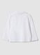 White long-sleeved organic cotton polo shirt, regular fit, for baby girl_1