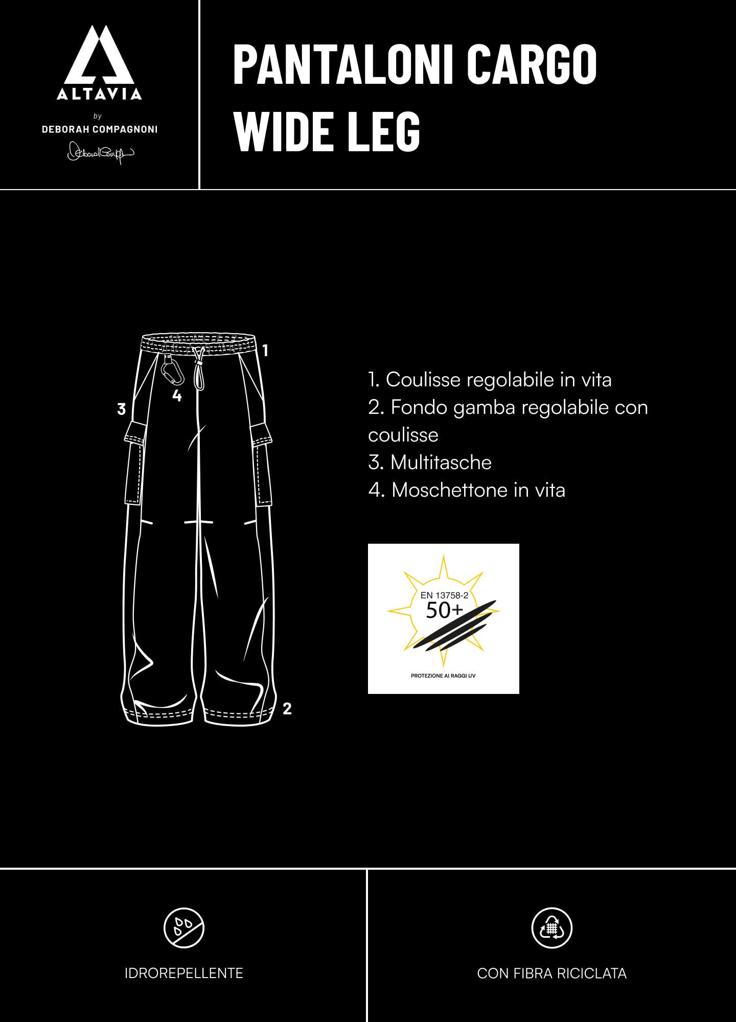 ALTAVIA WITH DEBORAH COMPAGNONI wide-leg cargo trousers