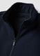 Gilet blu in cotone elasticizzato con colletto regular fit_5