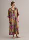 Green viscose-blend midi dress with print_0