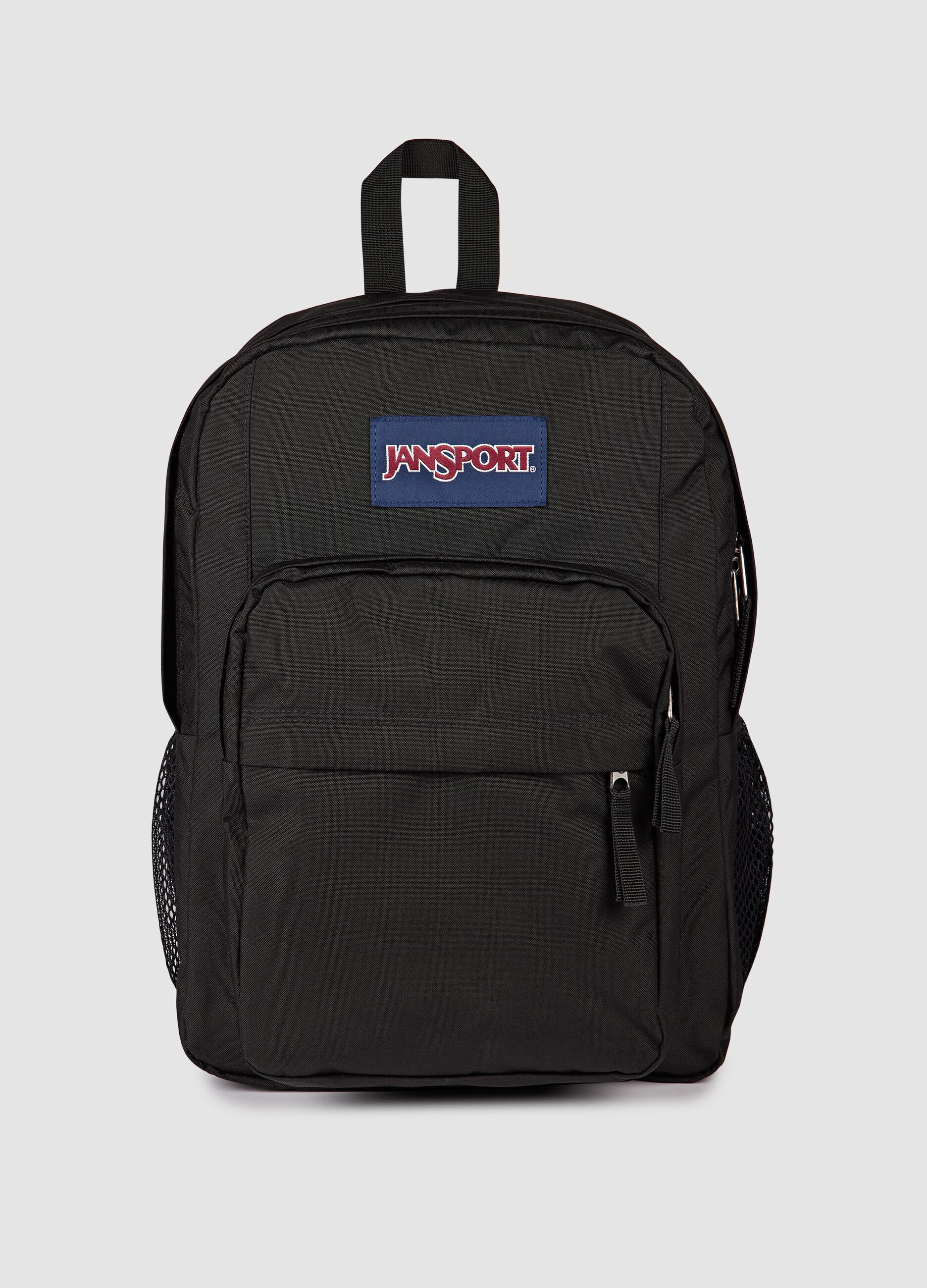Black backpack with external pockets