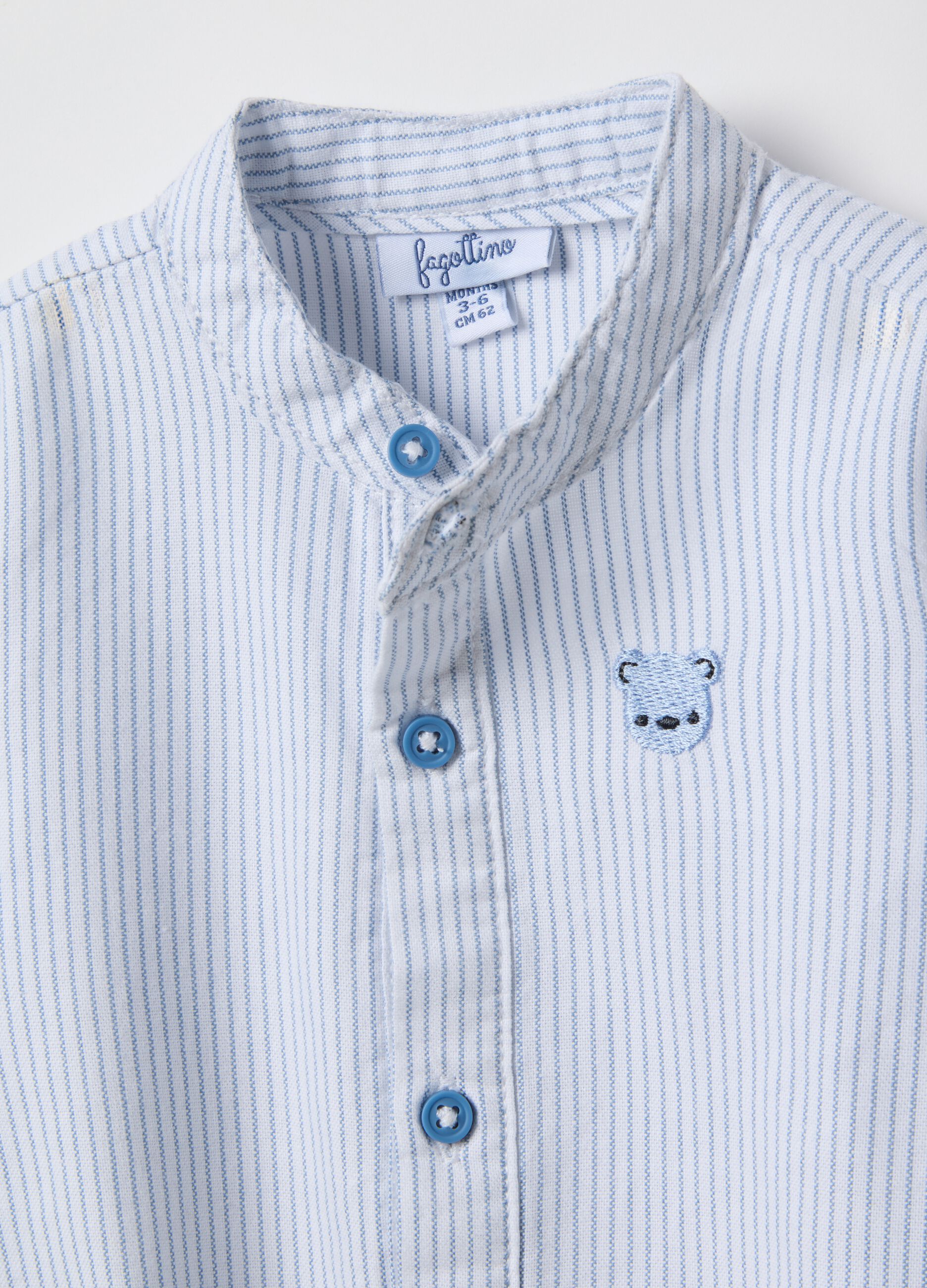 Baby blue cotton striped bodysuit regular fit