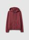 Pink cotton blend hoodie regular fit with zip_4