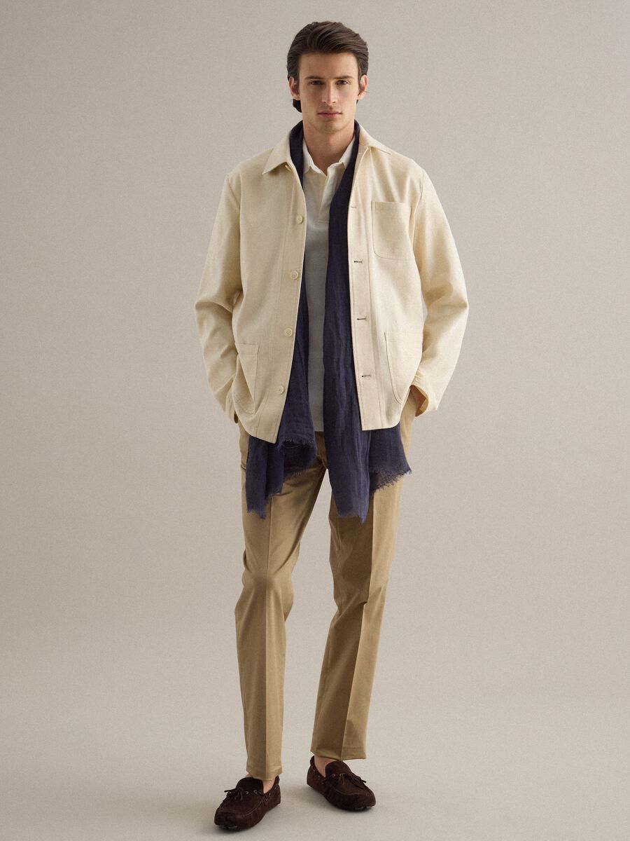 Pure Blue Linen Scarf_1