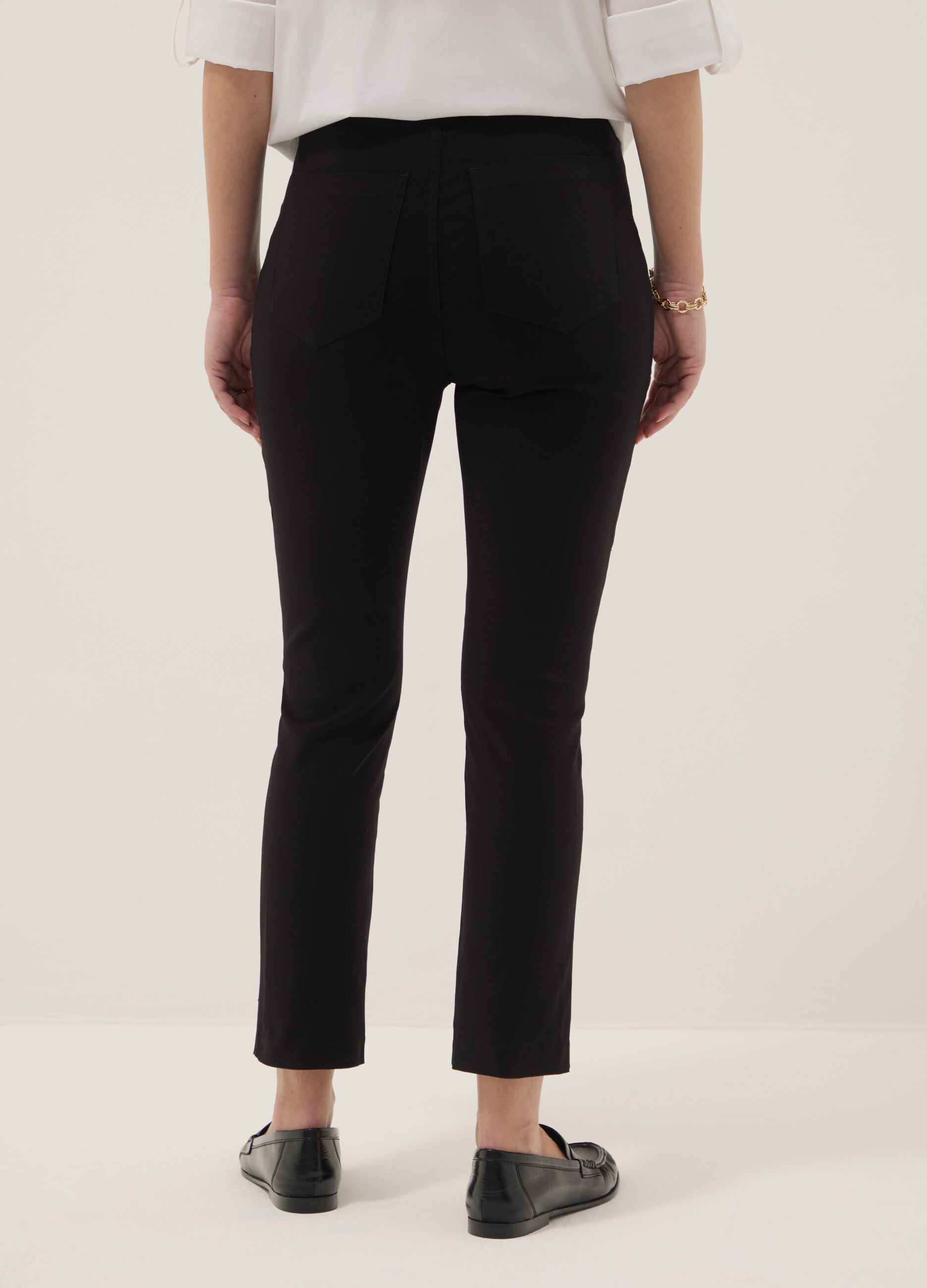 Black Stretch Viscose Maternity Slim Trousers