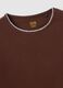 Brown pure cotton regular fit t-shirt with contrast stitching_5
