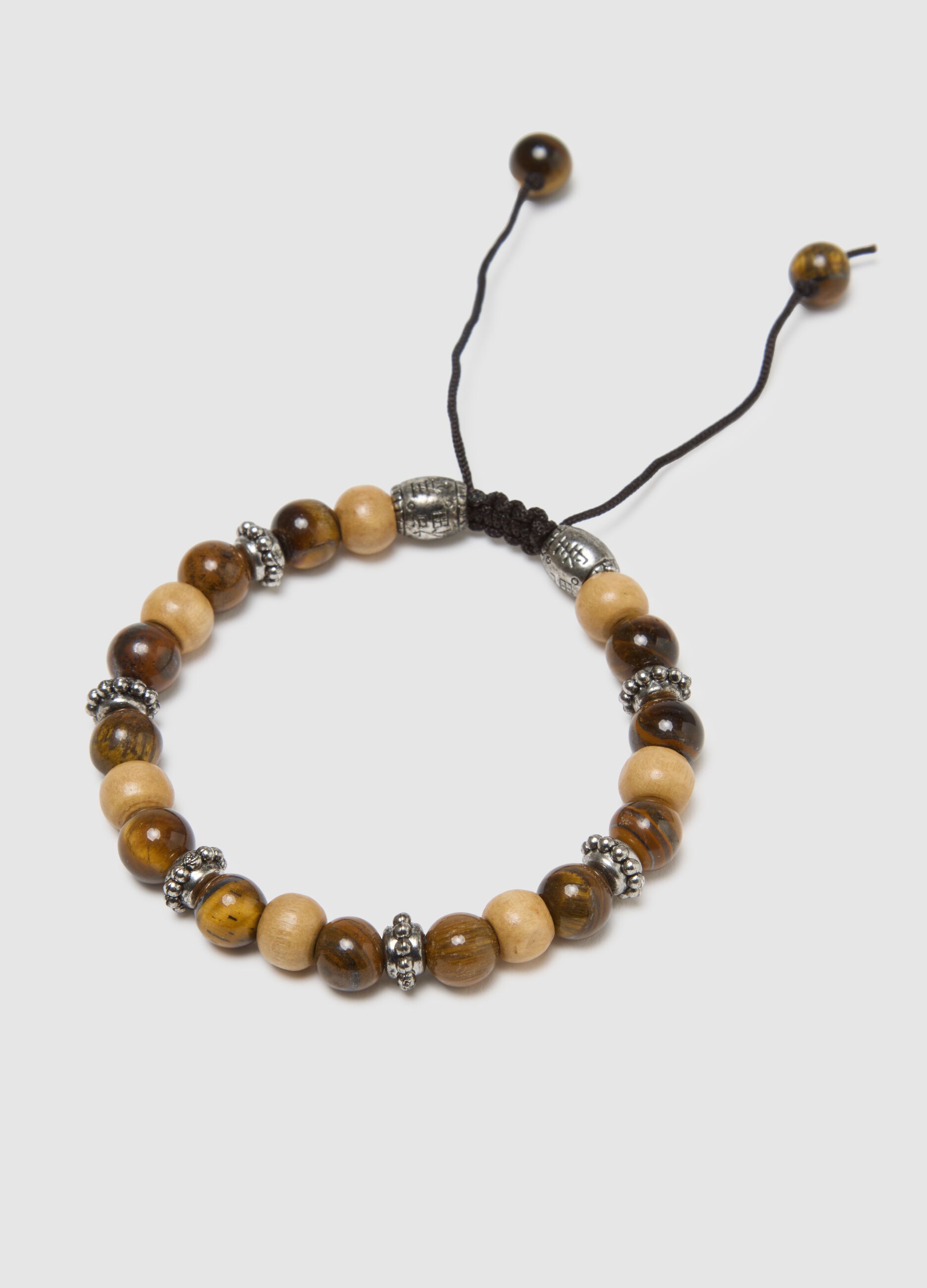 Adjustable Bracelet with Multicolour Natural Stones