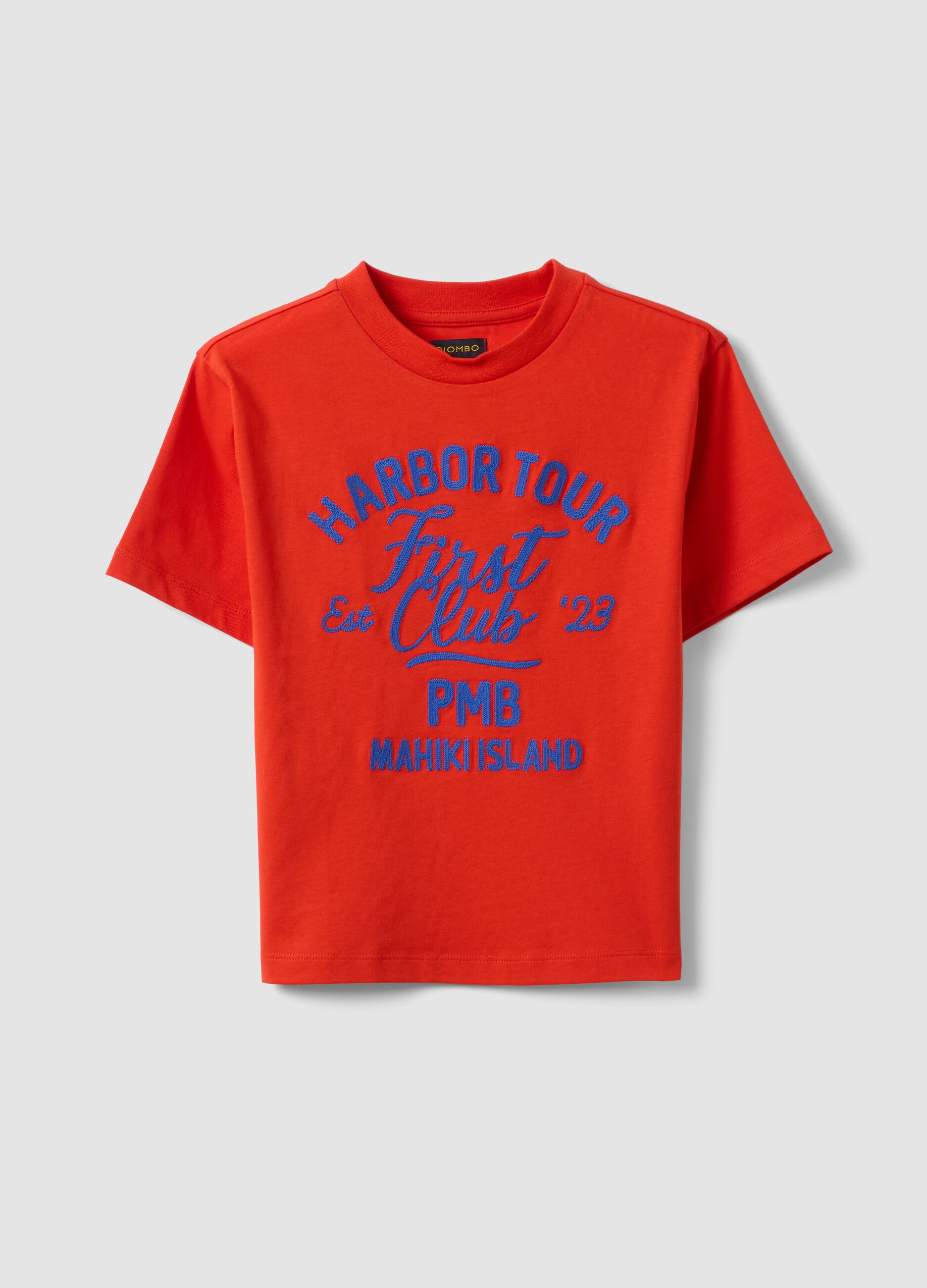 Red pure cotton oversized T-shirt for boys