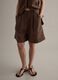 Shorts in misto lyocell e lino marroni regular fit_2