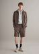 Brown regular fit stretch cotton blend shorts_0
