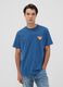 Blue pure cotton jersey T-shirt with print, regular fit_2