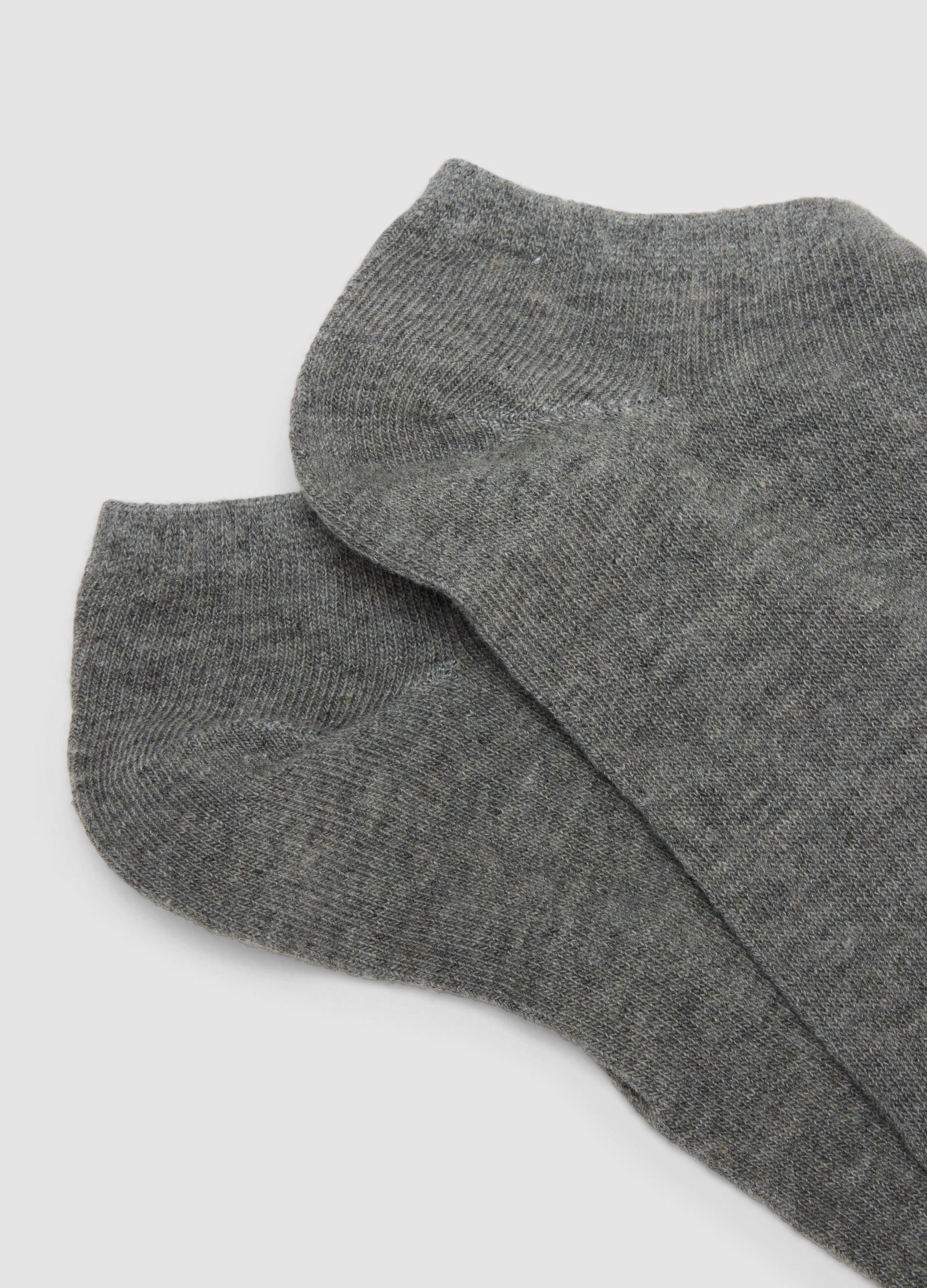 Tripack di calze alla caviglia grigie in cotone organico elasticizzato
