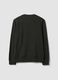 Black crew-neck sweatshirt in cotton blend, regular fit_1