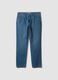 Light blue cotton and viscose blend slim-fit jeans_0