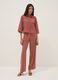 Red and white striped viscose and linen-blend straight-fit trousers_0