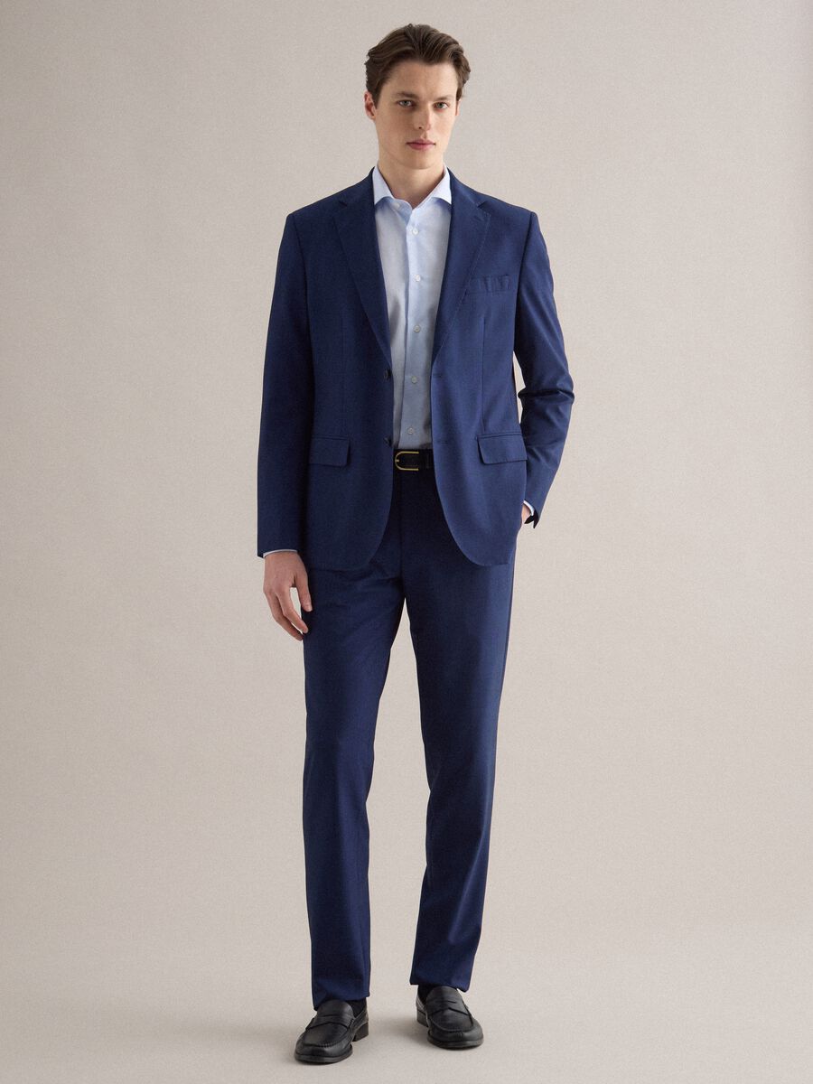 Giacca blu monopetto slim fit_1