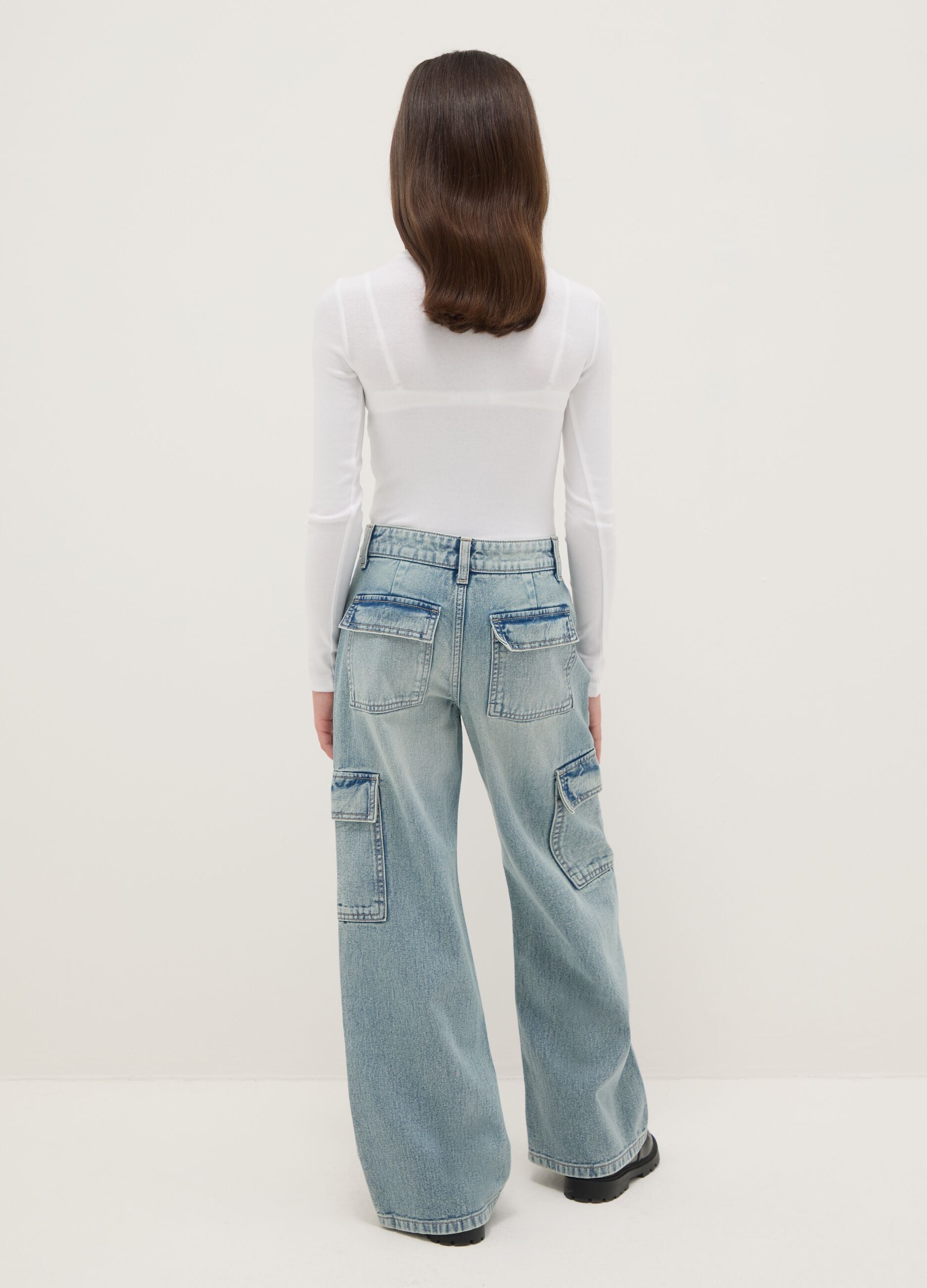 Blue denim pure cotton regular fit jeans for girls