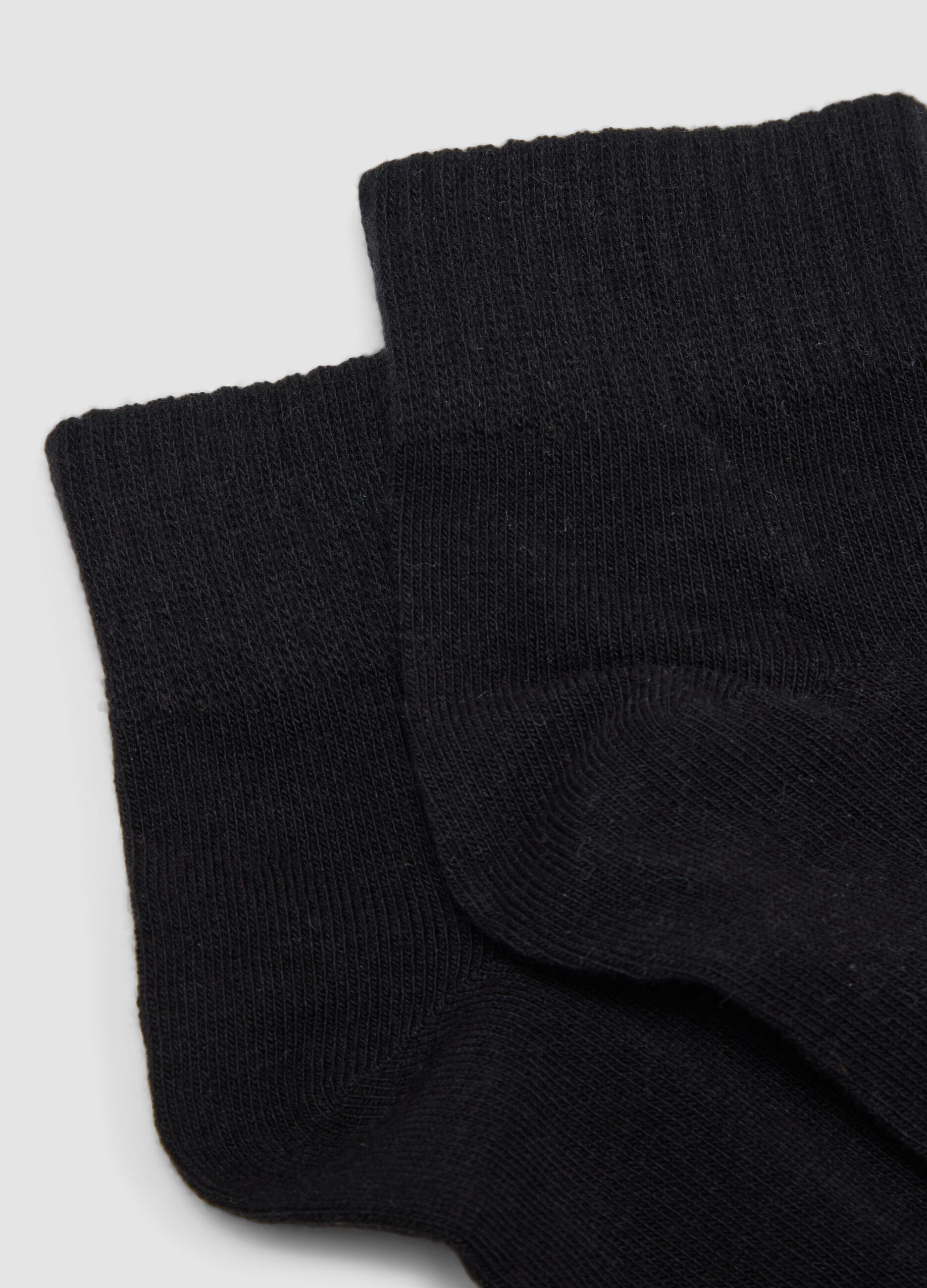 Pack of three ankle sports socks in black cotton blend