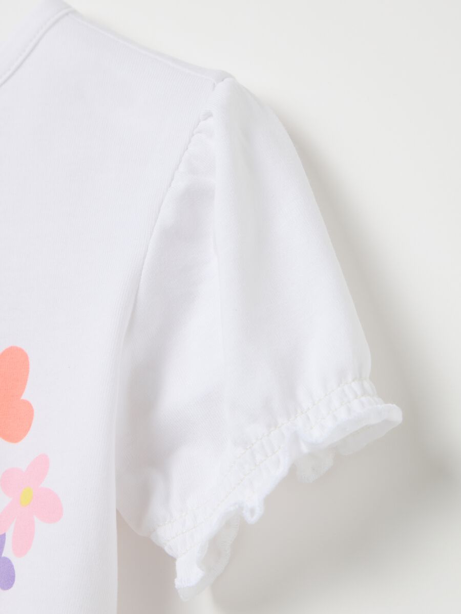 T-shirt da bambina in cotone bianco regular fit_2