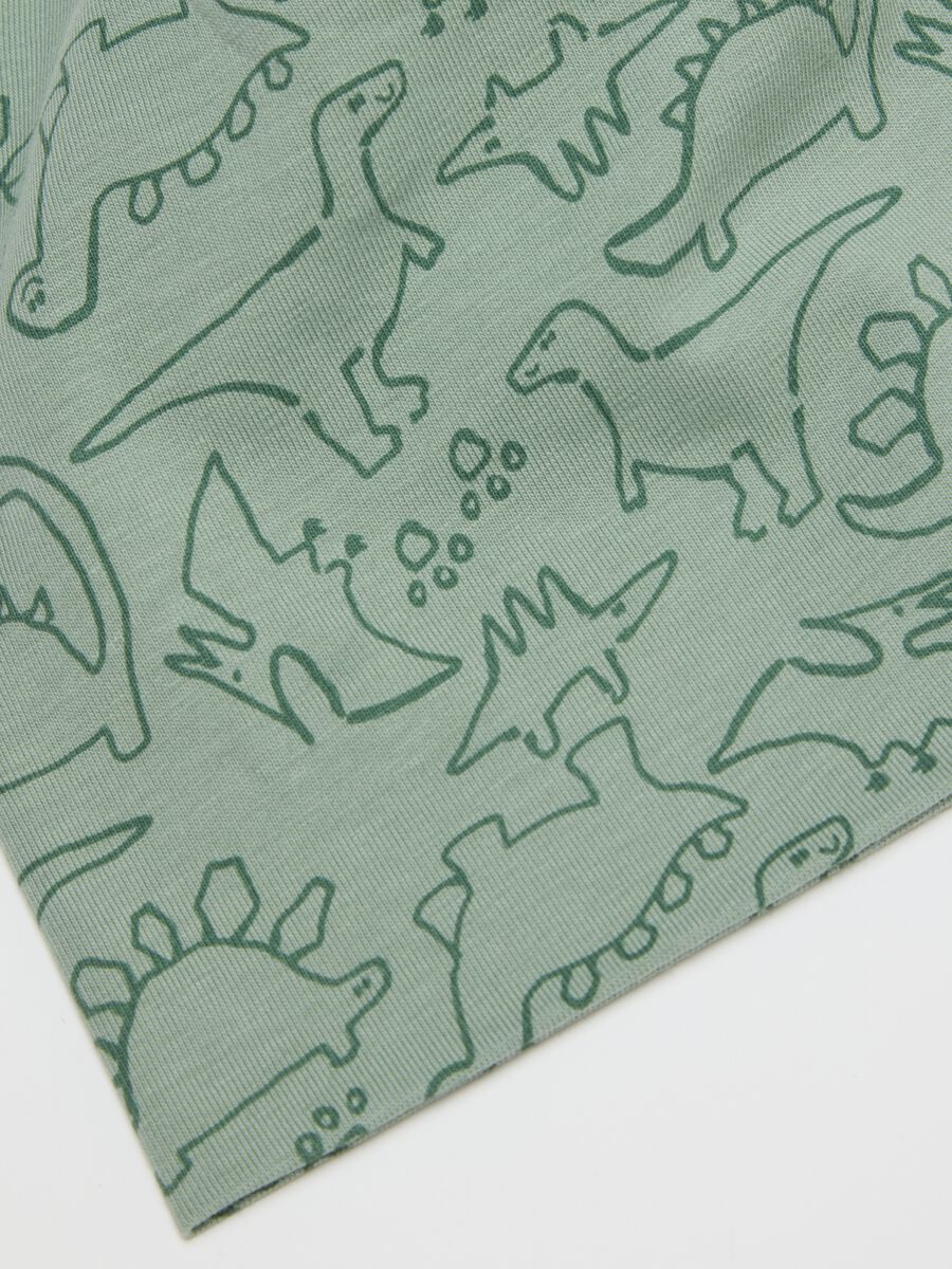 Bipack cappelli in cotone elasticizzato multicolor da bimbo con dinosauri_2