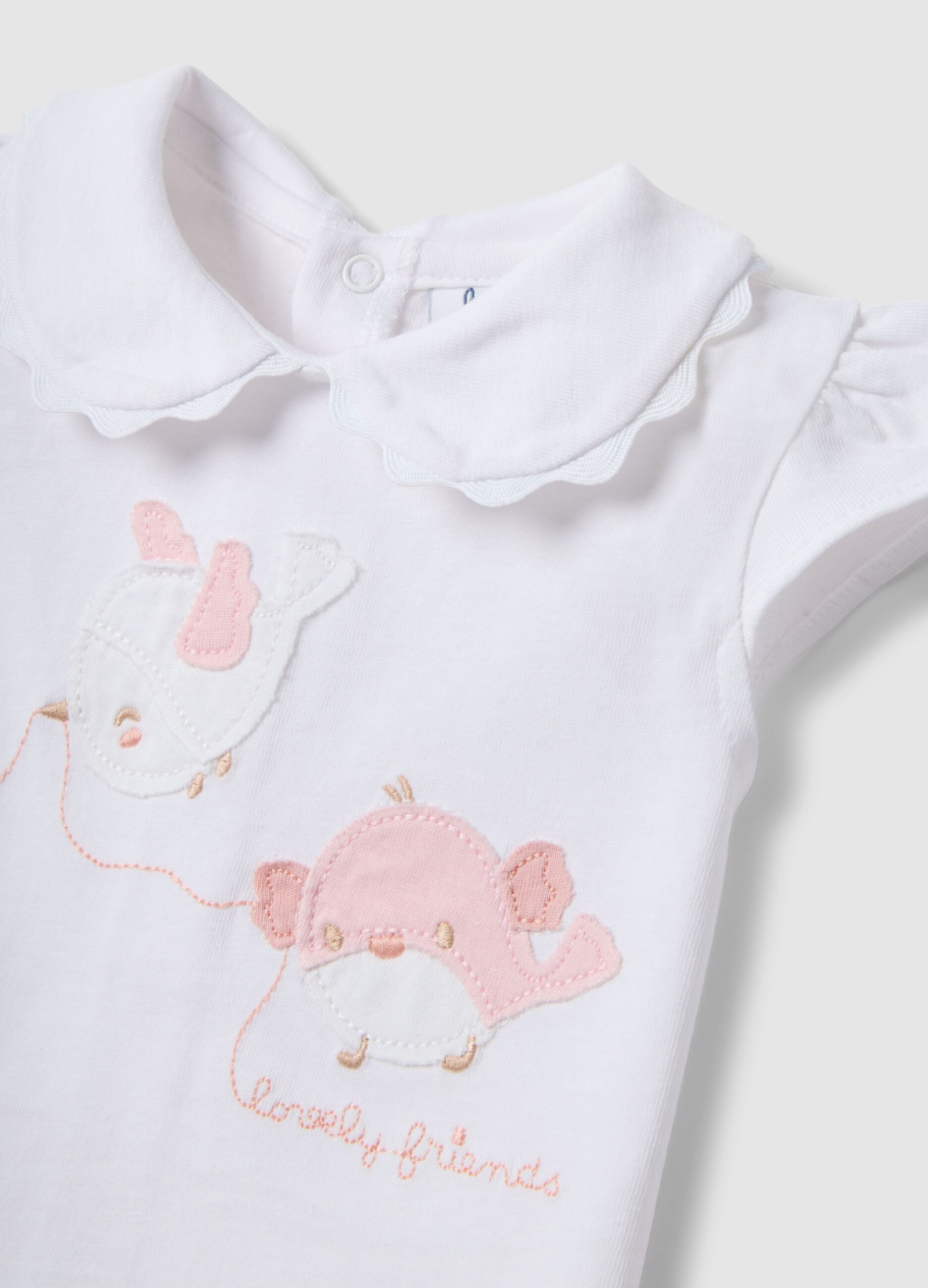 Multicolour pure cotton baby girl top and shorts set