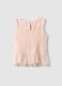 Girls' regular fit pink chiffon tank top with button loop closure_1