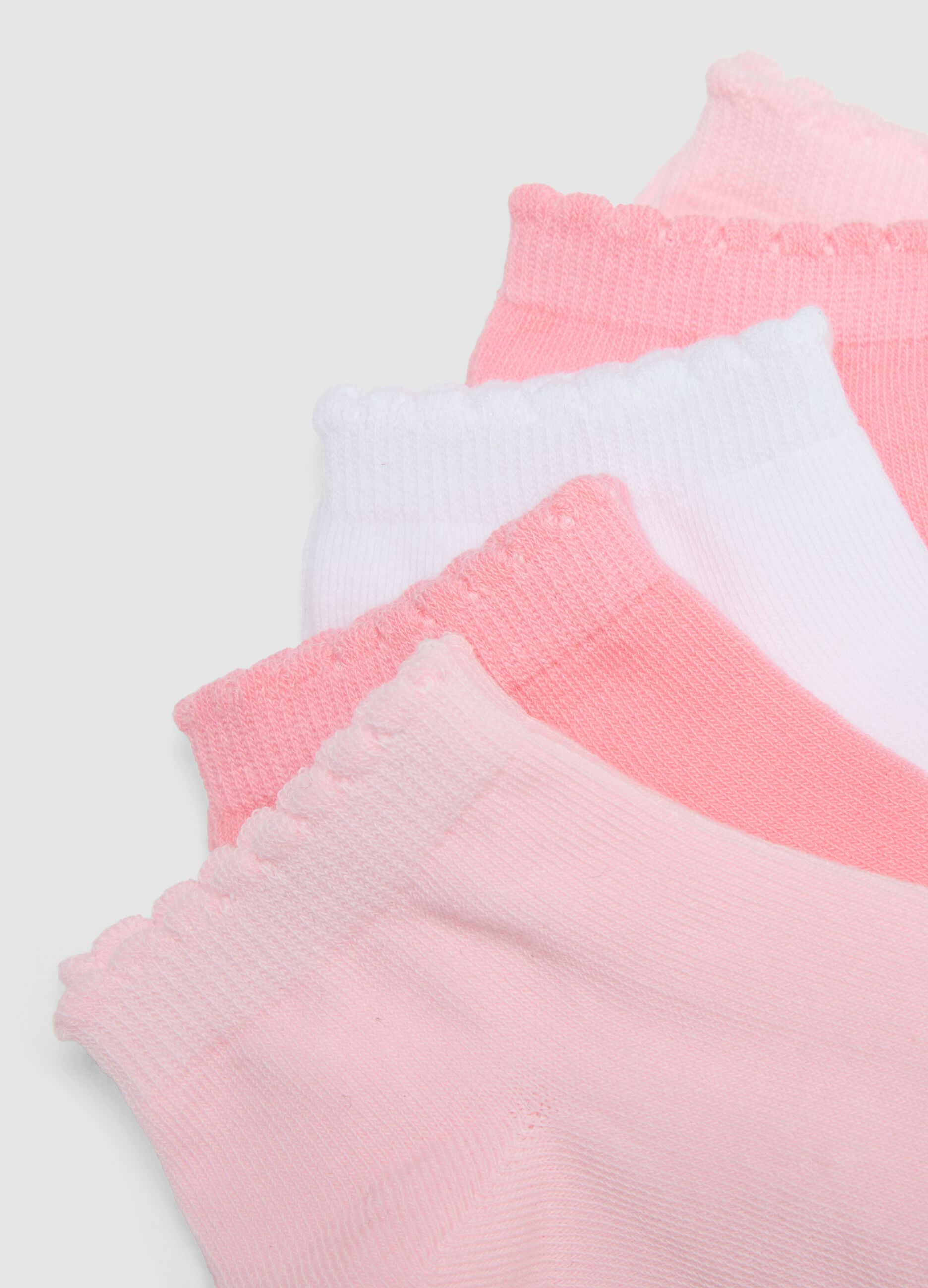 Girls' cotton blend multicolour short socks multipack