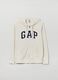 Full-zip sweatshirt with hood and logo embroidery_0