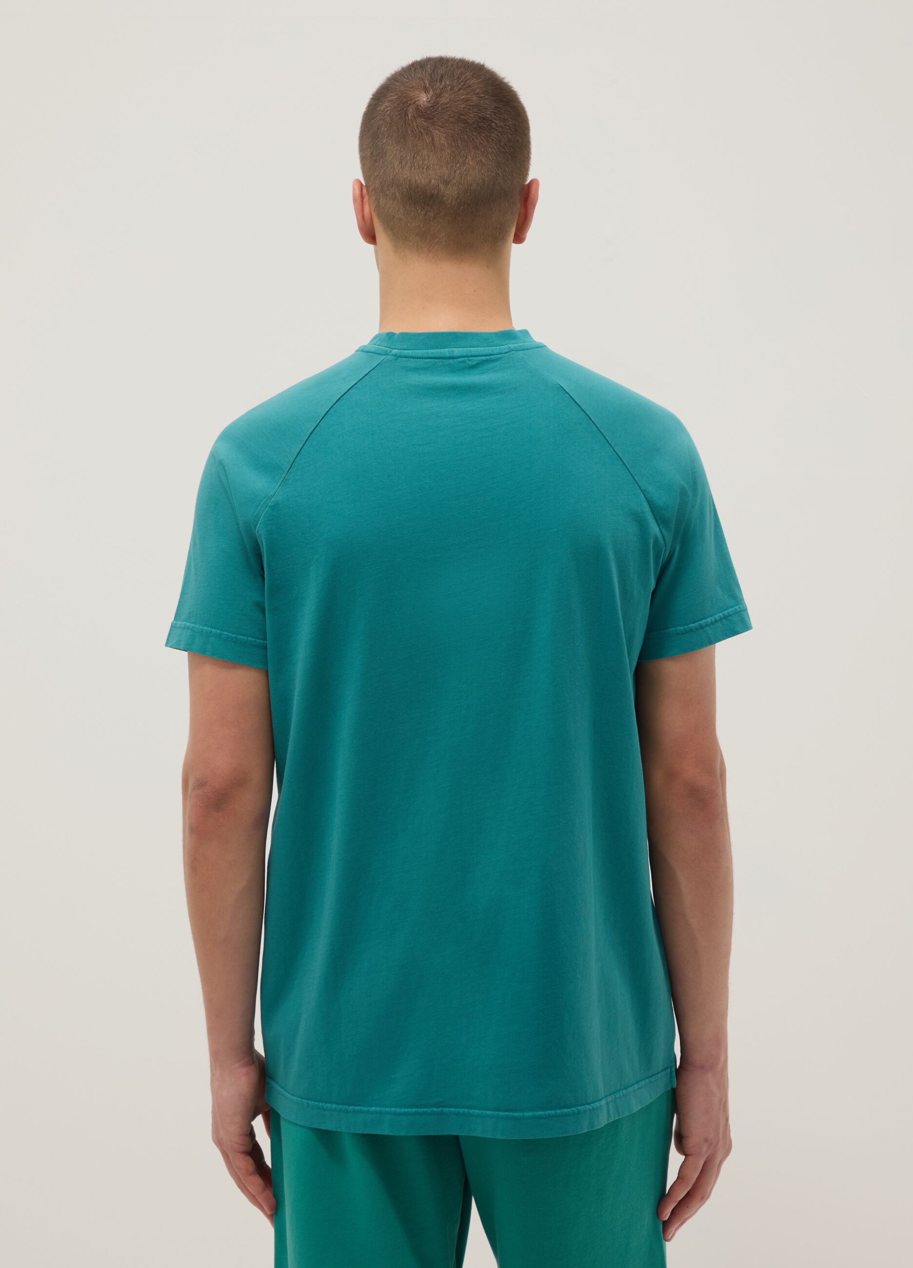 Green pure cotton T-shirt regular fit with Everlast logo