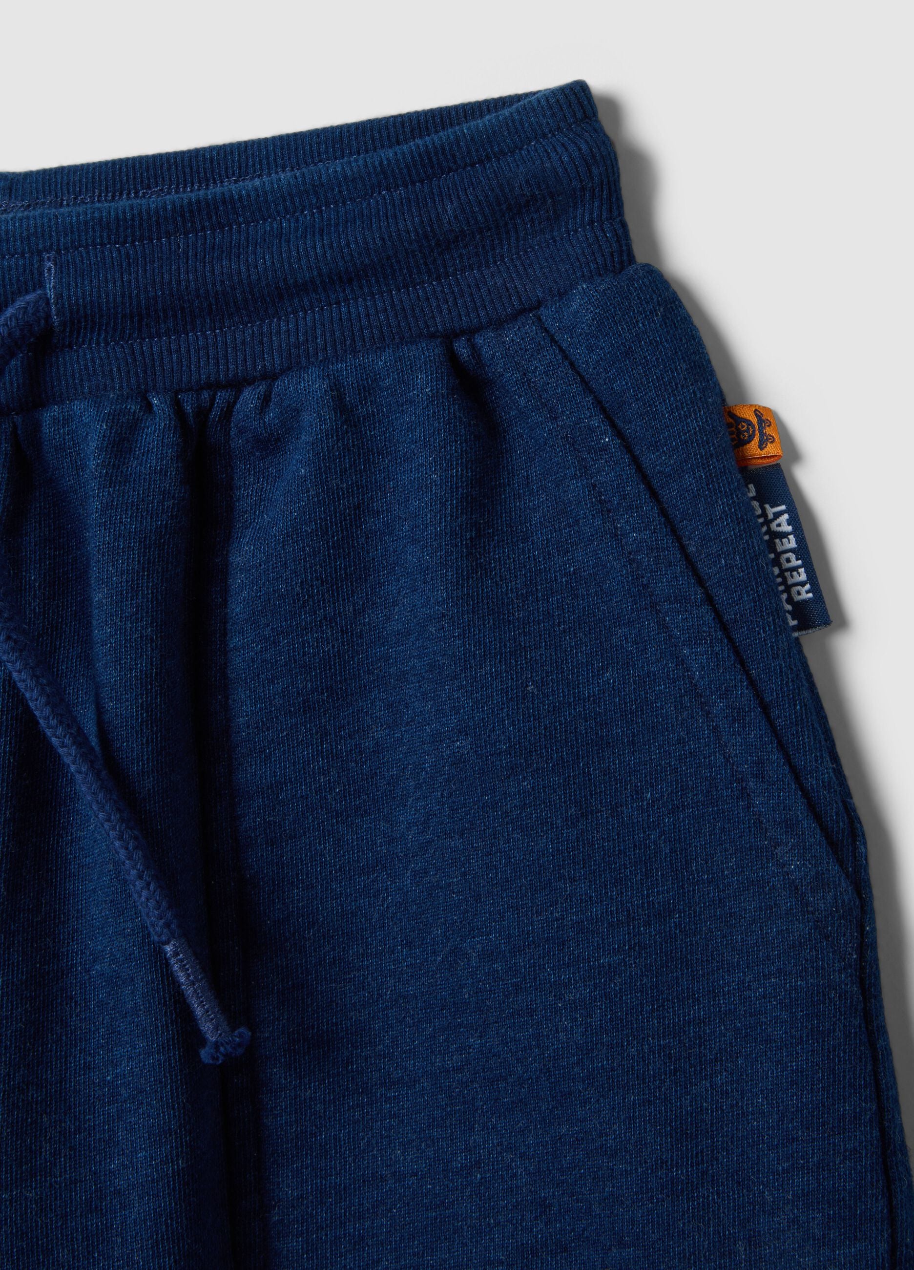Children's blue cotton blend regular fit shorts