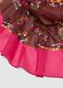 Foulard marrone e rosa in puro cotone con fantasia floreale_2