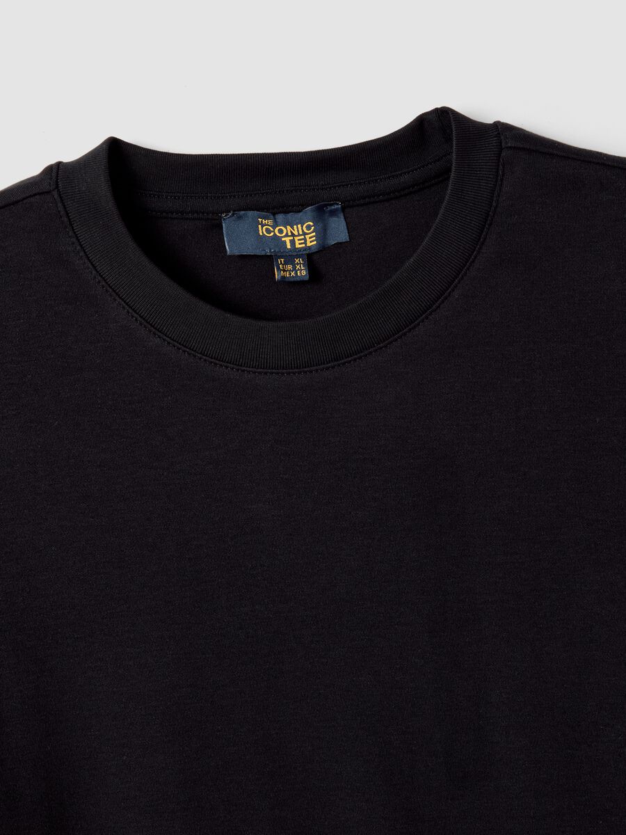 Black pure cotton regular-fit short-sleeve T-shirt_2