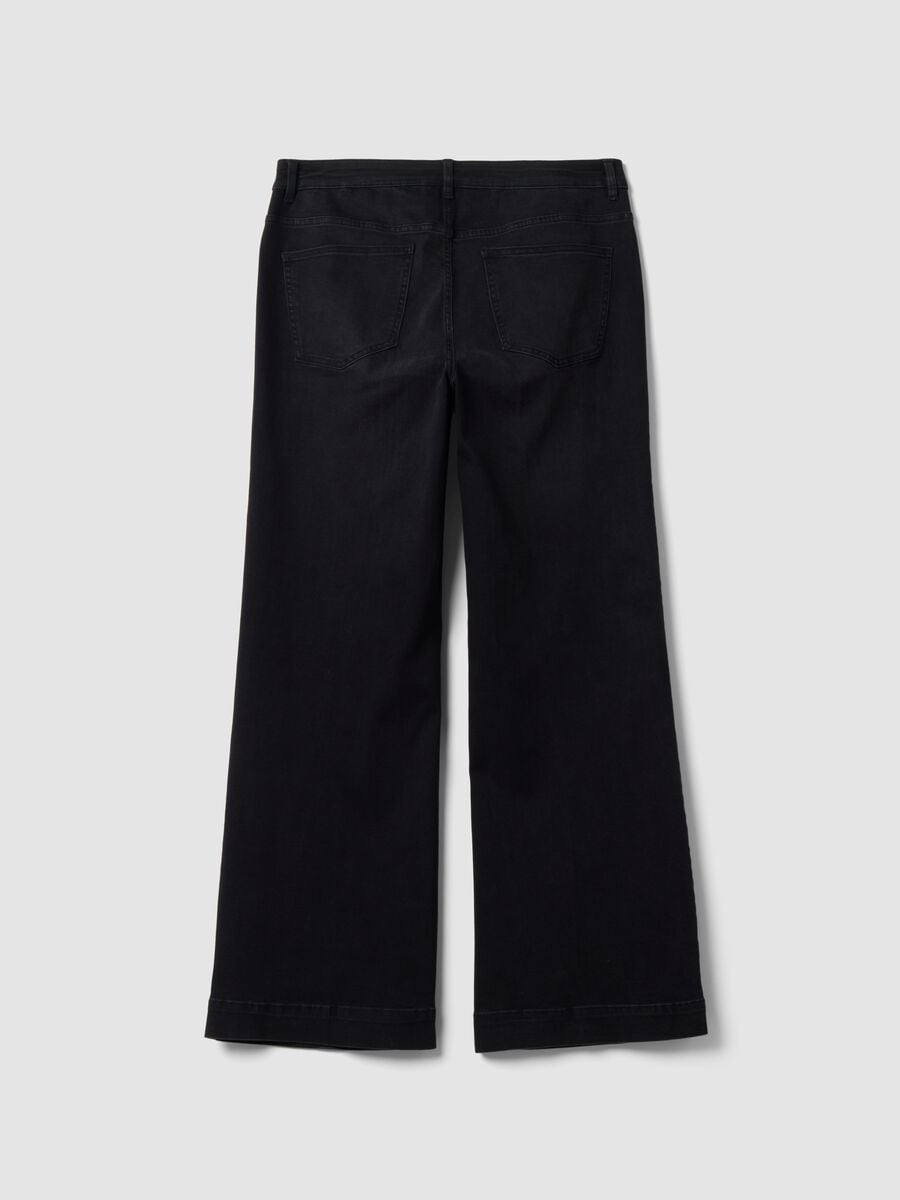 Black stretch cotton and viscose denim jeans &ndash; bootcut fit_1
