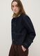 Pure cotton blue regular fit jacket with contrasting collar and pockets_4