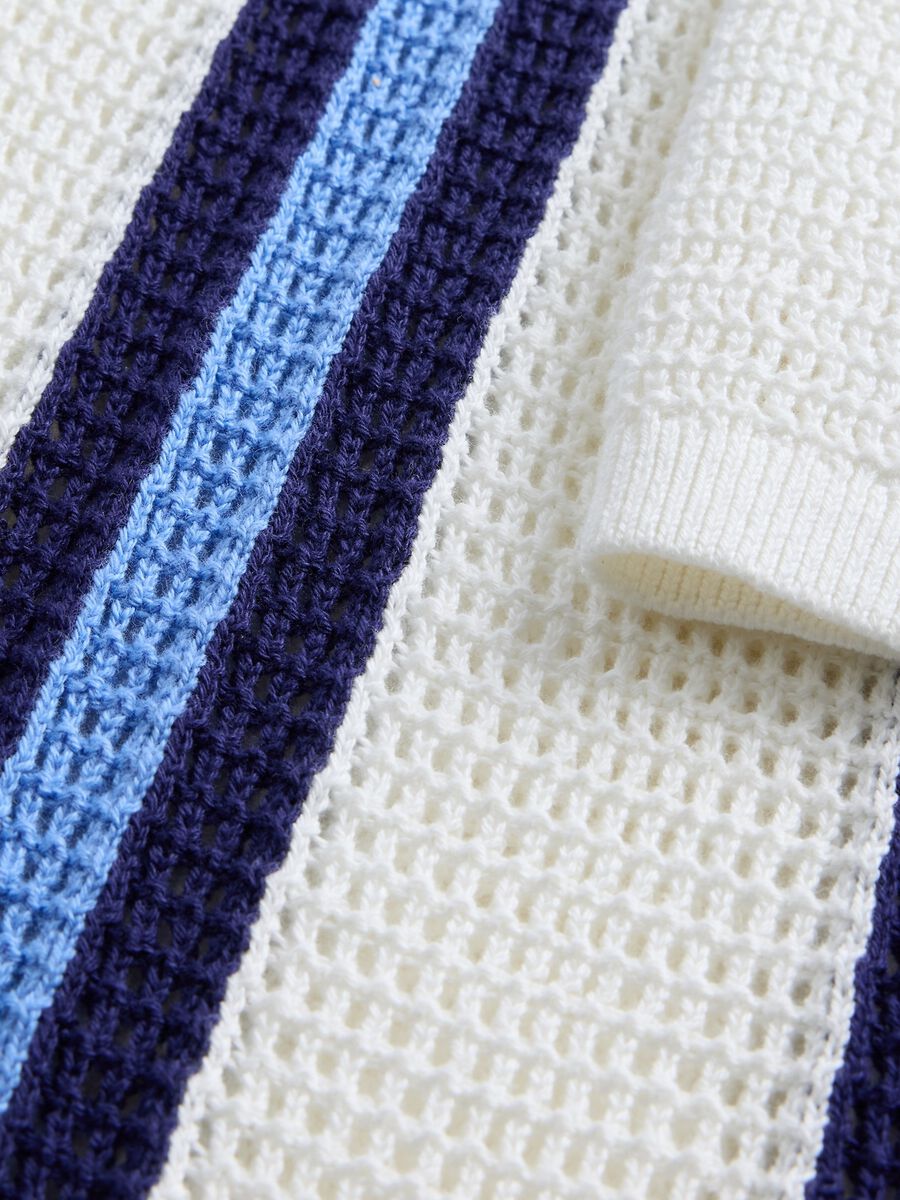 Polo in cotone con lavorazione crochet_4