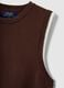Brown Sleeveless Viscose Blend Tank Top - Regular Fit_5