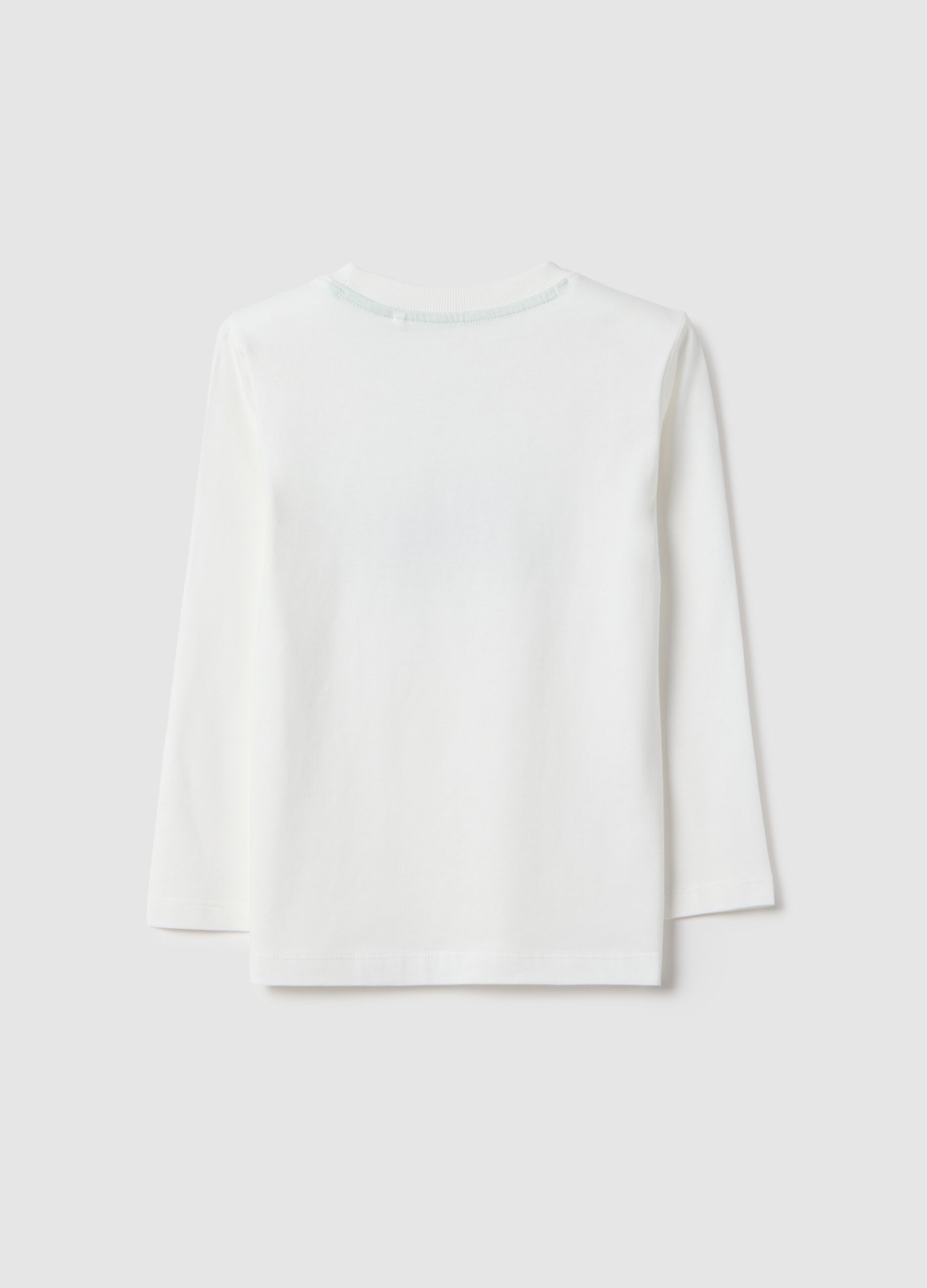 White pure cotton regular fit t-shirt with print