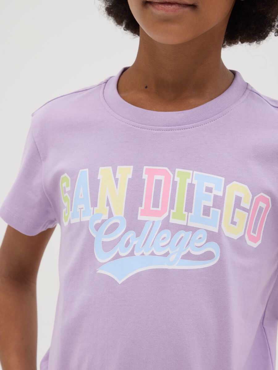 Girls&rsquo; purple regular fit T-shirt in 100% cotton_2