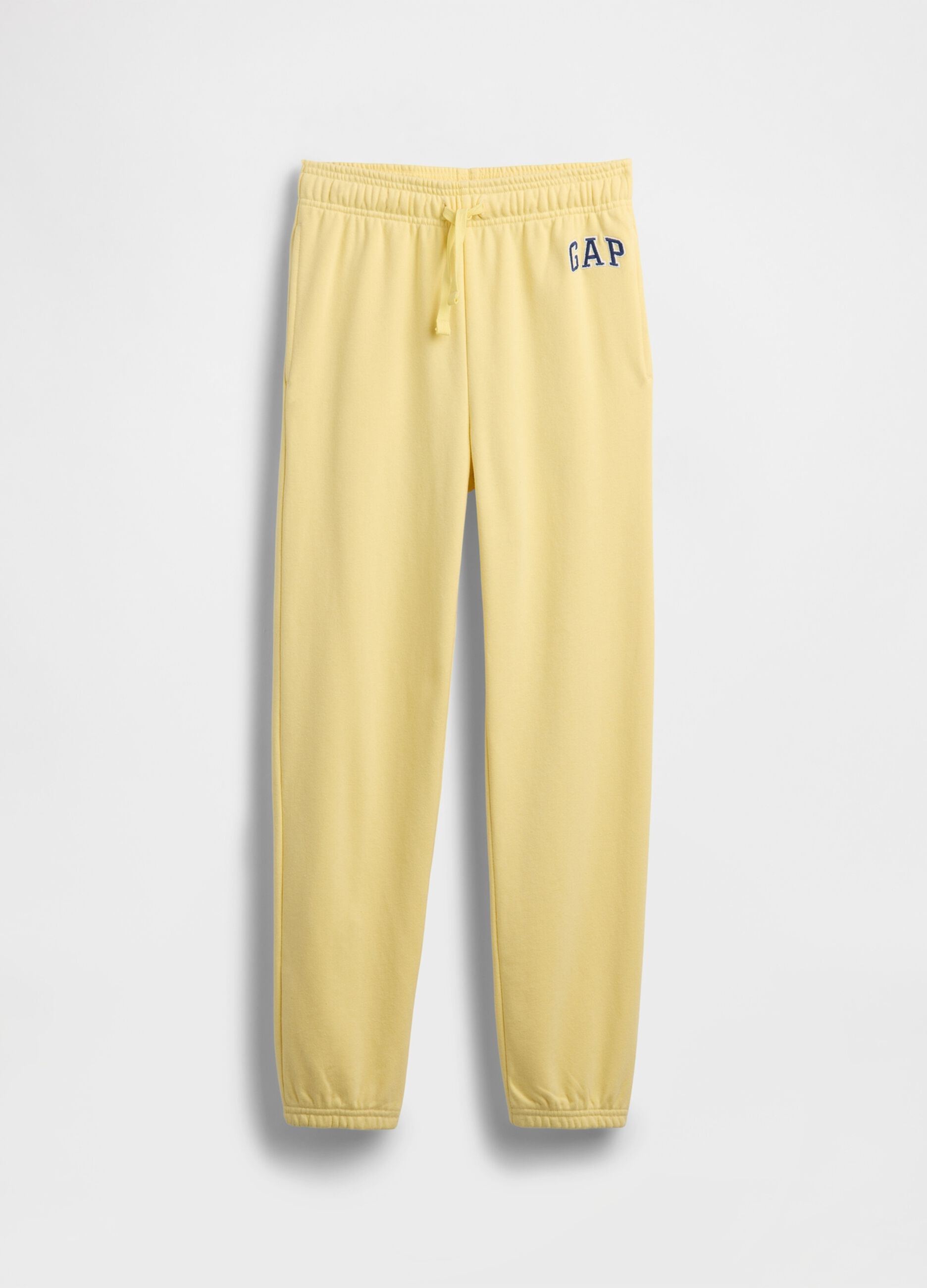 Boys' Regular Fit Yellow Cotton Blend Jogger Trousers